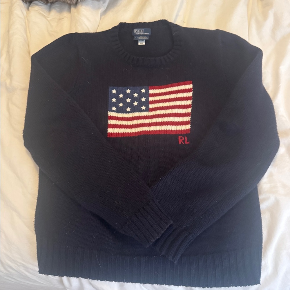 Ralph Lauren Blue and Red Crewneck Sweater